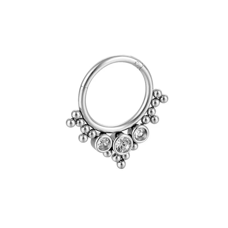 Steel Opal Fusion Nose Ring