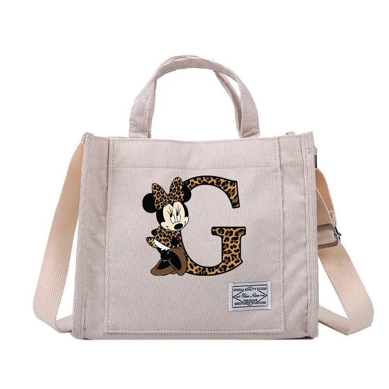 Minnie Mouse Alphabet Canvas Shoulder Bag