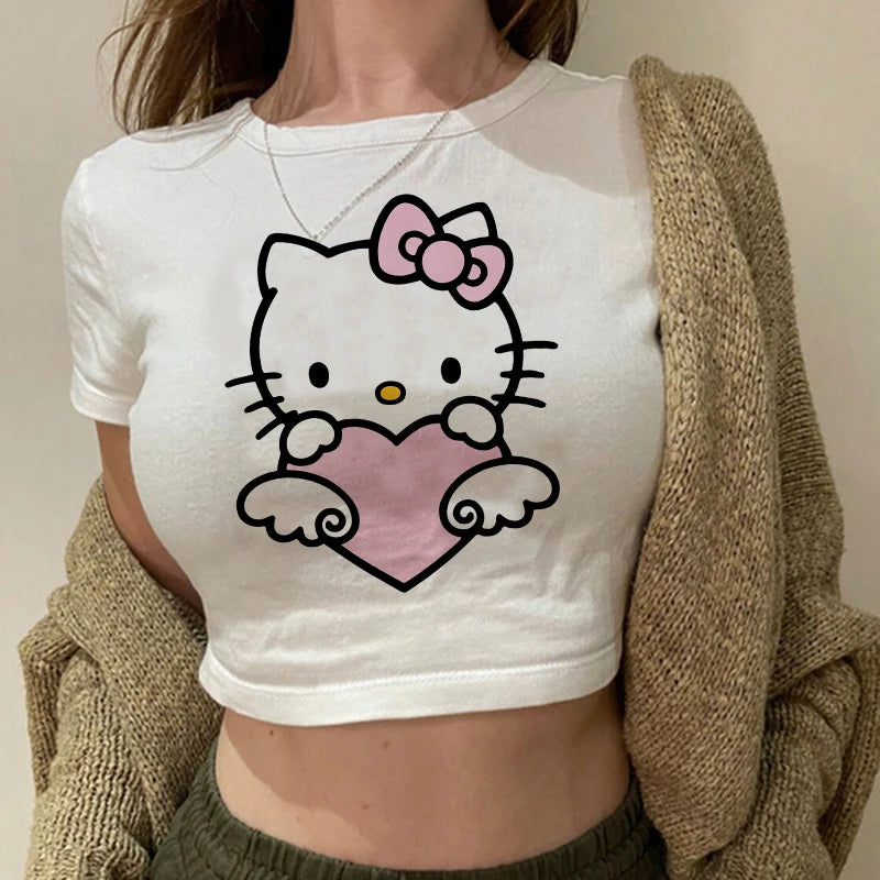 Kitty Kawaii Crop Tee