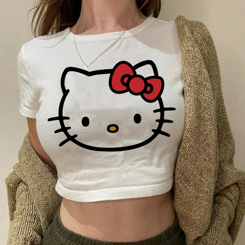 Kitty Kawaii Crop Tee