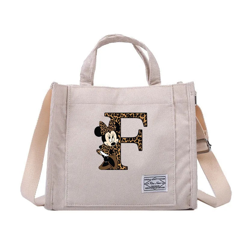 Minnie Mouse Alphabet Canvas Shoulder Bag