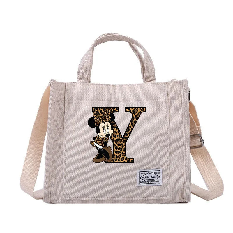 Minnie Mouse Alphabet Canvas Shoulder Bag