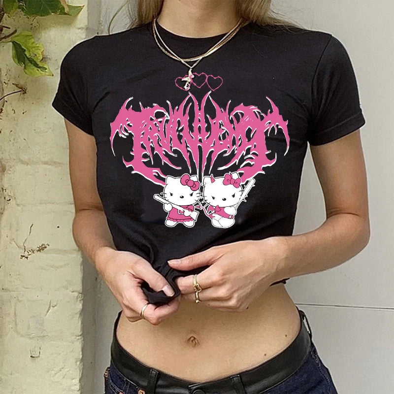 Kitty Kawaii Crop Tee