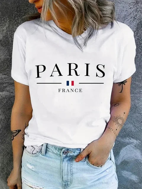 Y2K Parisian Print Top