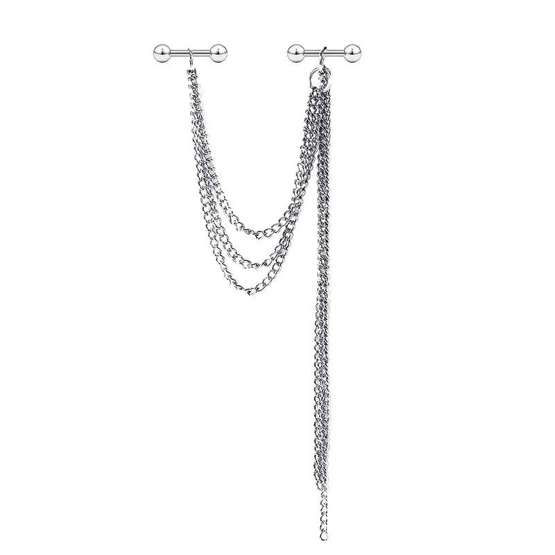 TrendyLink Double Piercing Chain Earrings