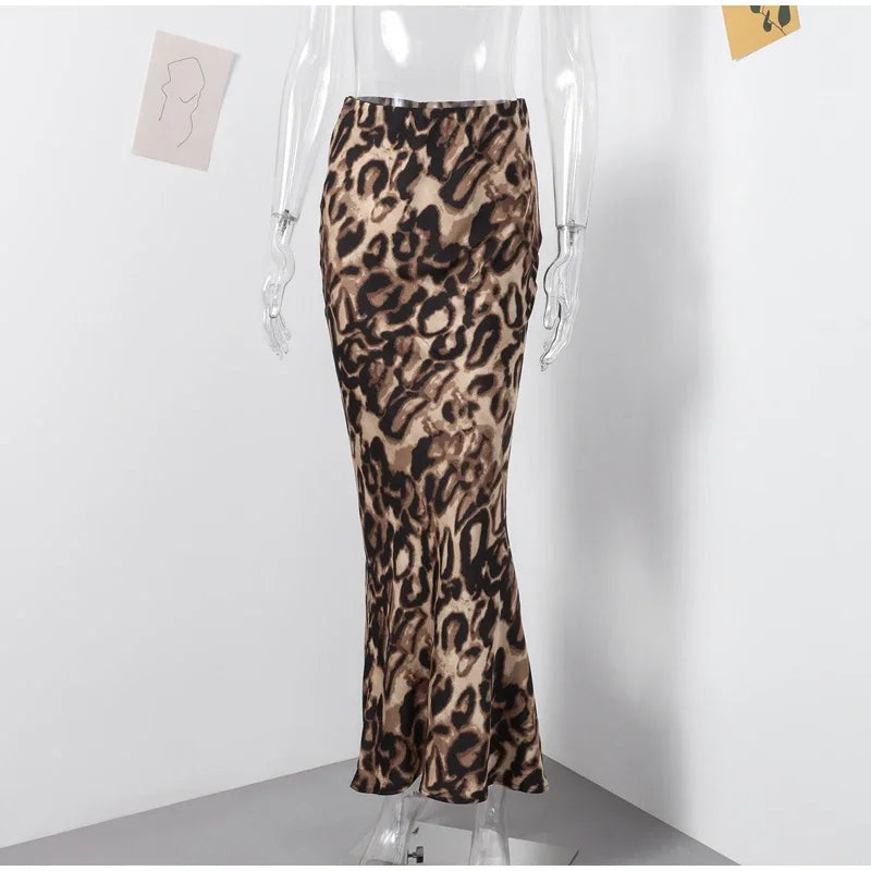 Feline Chic High Waist Midi Skirt