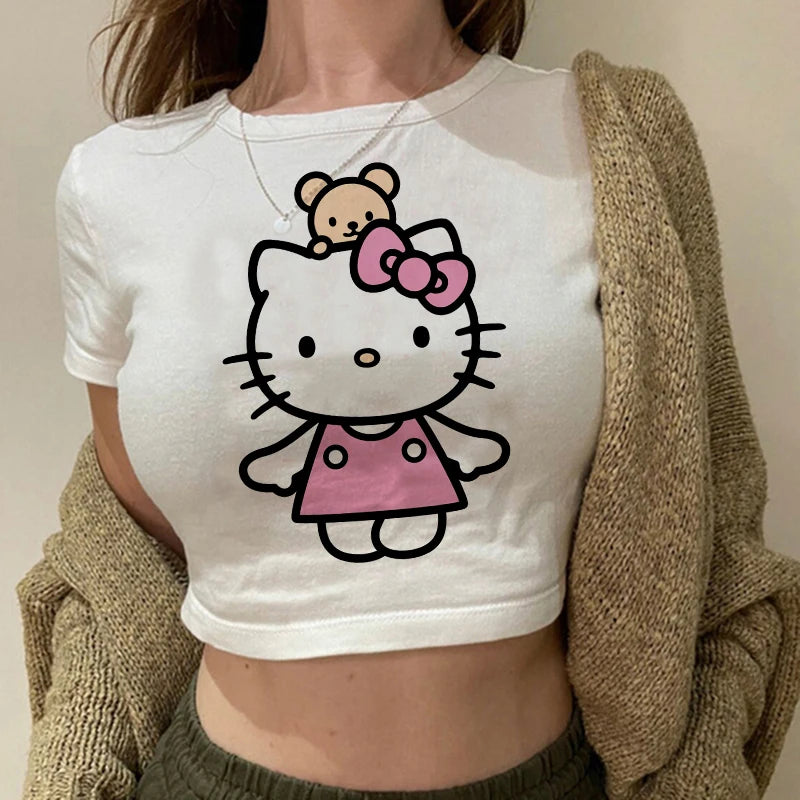 Kitty Kawaii Crop Tee