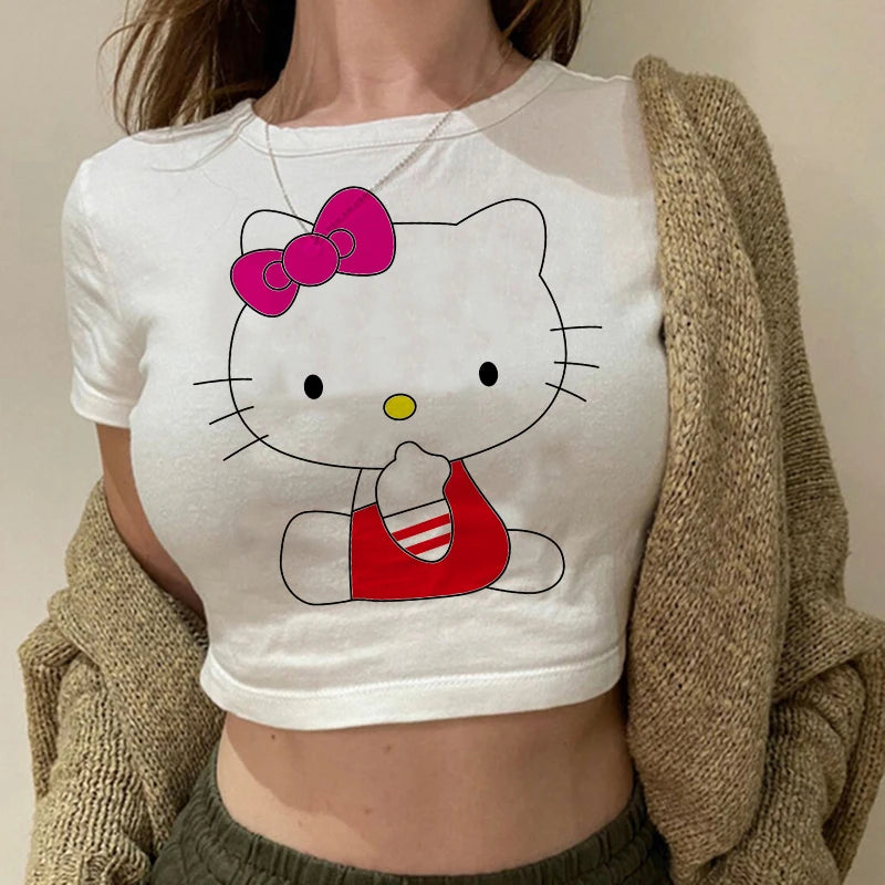 Kitty Kawaii Crop Tee