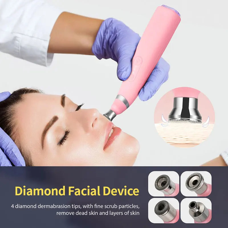 Foreverlily Diamond Microdermabrasion Machine Portable Facial Peeling Beauty Device for Pore Vacuum Blackhead Removal Anti Aging