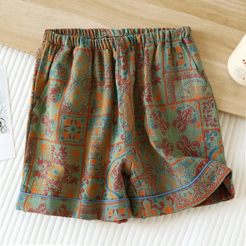 Summer Breeze Cotton Jacquard Pajama Shorts