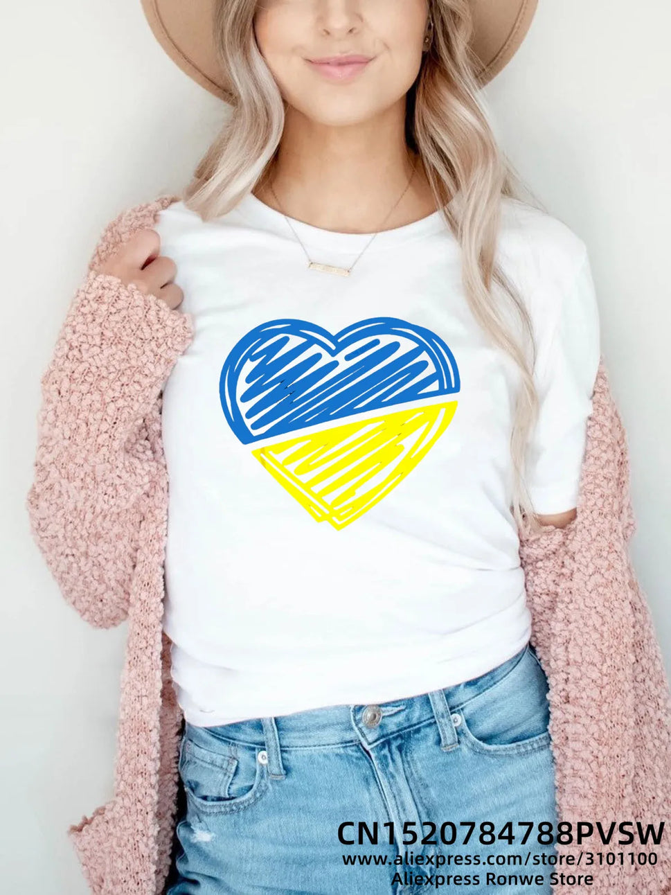 Blue Yellow Heartbeat Women's Tee