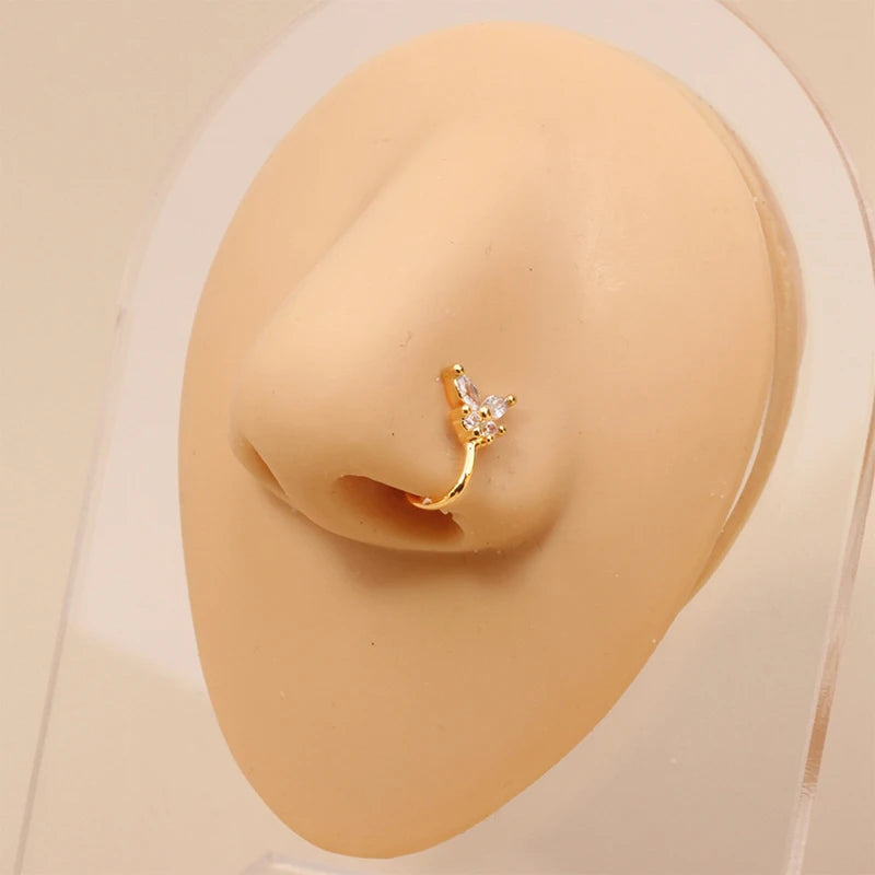 Royal Adornments Clip-On Nose and Ear Cuff Set