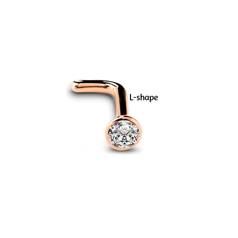 Zirconia Rose Gold Nose Stud